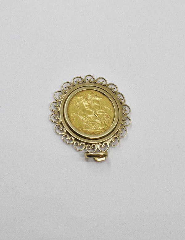 1889 GOLD SOVEREIGN in 9ct Gold jewellery mount
