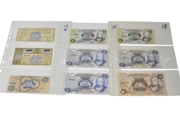 COLLECTION OF BANK OF SCOTLAND NOTES