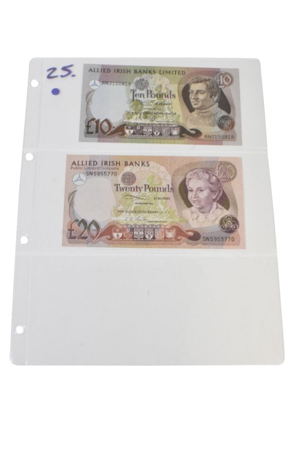 TWO ALLIED IRISH BANK NOTES £10 and £20