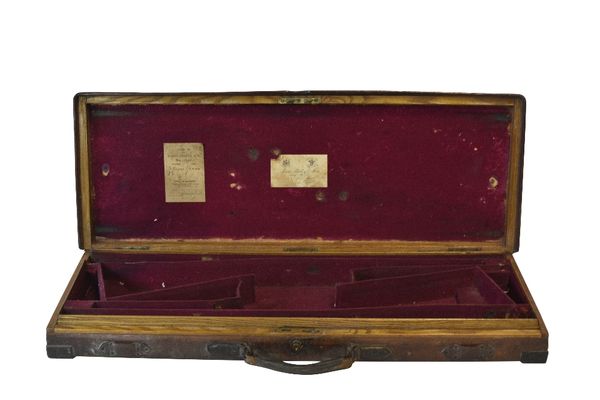 JAMES PURDY & SONS OF LONDON DOUBLE OAK AND LEATHER GUN CASE