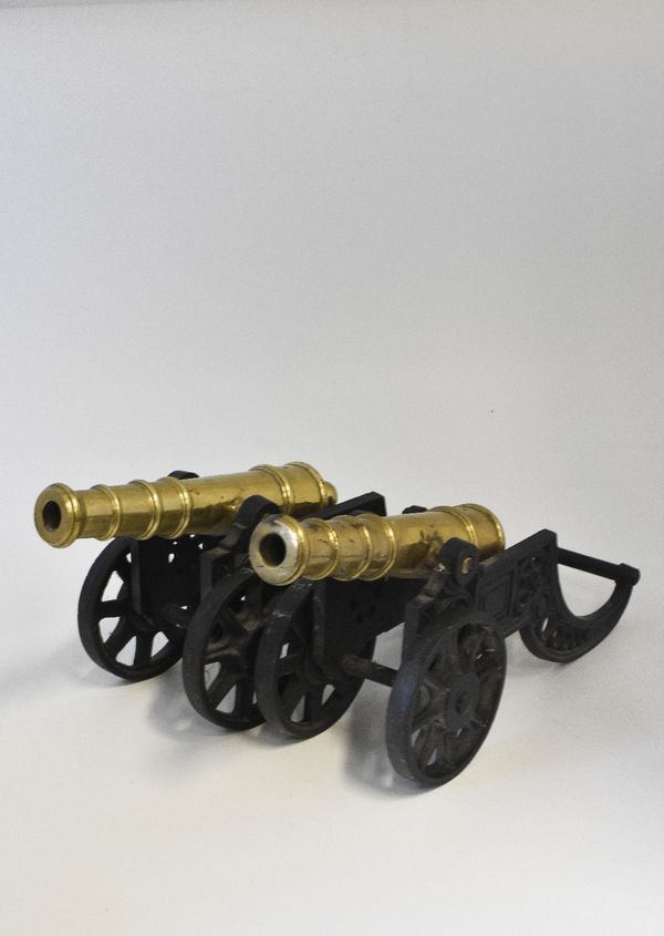 PAIR OF BRASS AND CAST IRON MODEL FIELD CANONS, late 19th century