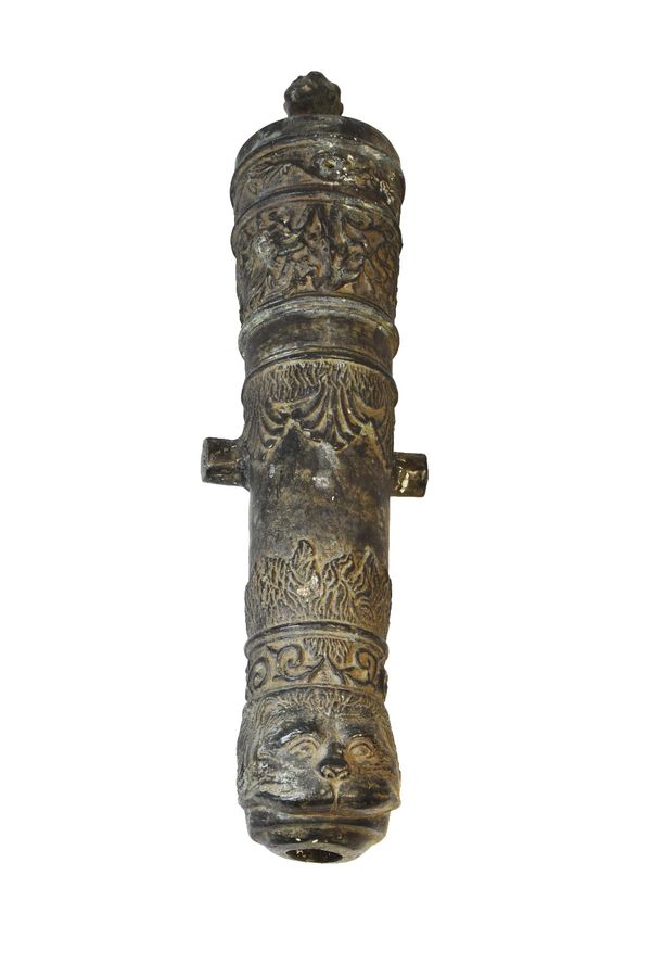 INDIAN BRONZE CANON, 19th century, with tapering barrel