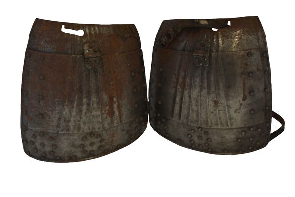 PAIR OF VICTORIAN ARMOUR TASSETS, 17th century style