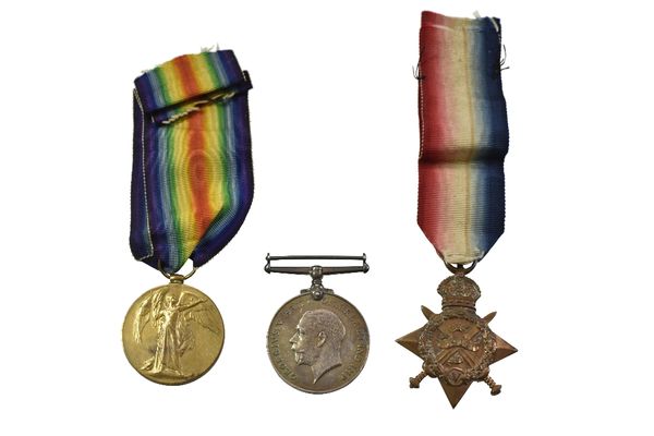 1914 STAR TRIO TO PRIVATE TAYLOR OF THE ARMY SERVICE CORPS