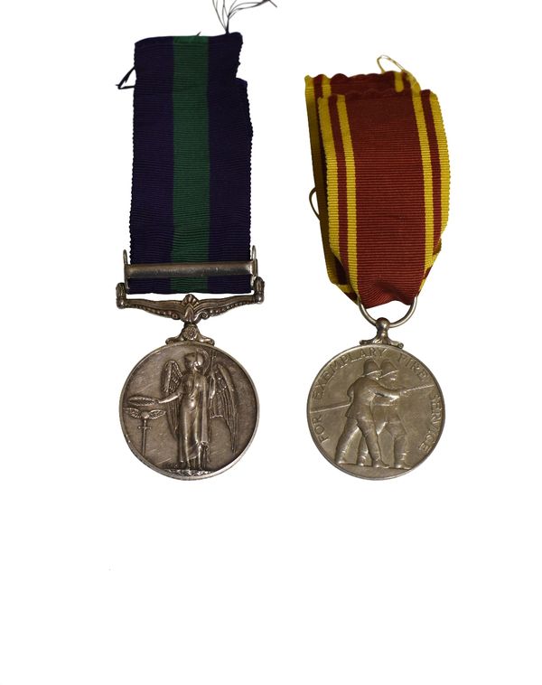 MALAYA MEDAL AND FIRE LONG SERVICE to Edwin R Richardson Late Green Howards