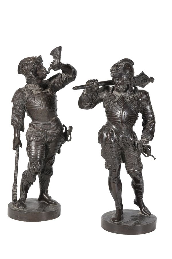 PAIR OF CONTINENTAL BRONZE RENAISSANCE INFANTRY FIGURES