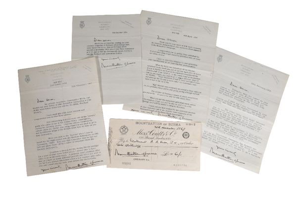 EARL MOUNTBATTEN OF BURMA: FOUR SIGNED LETTERS