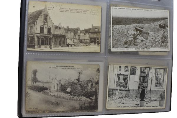 COLLECTION OF VINTAGE BLACK AND WHITE MILITARY AND BATTLE SCENE POSTCARDS