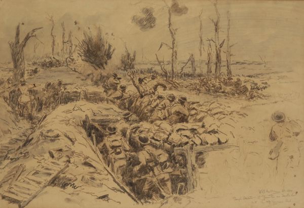 WILLIAM BARNES WOLLEN (1857-1936) World War I trench battle scene