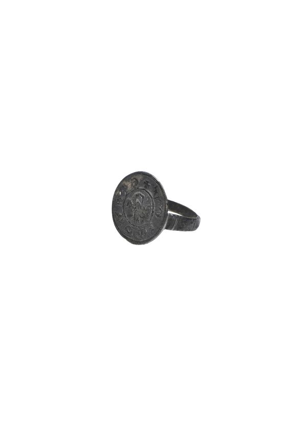 MEDIEVAL WHITE METAL SEAL RING