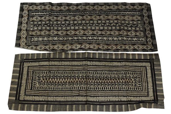 TWO SOUTH PACIFIC (POLYNESIAN) TAPA CLOTHS