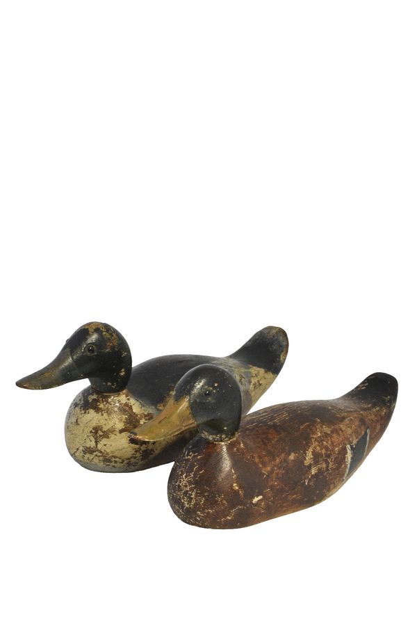 FIVE PAINTED WOODEN DECOY DUCKS (5)