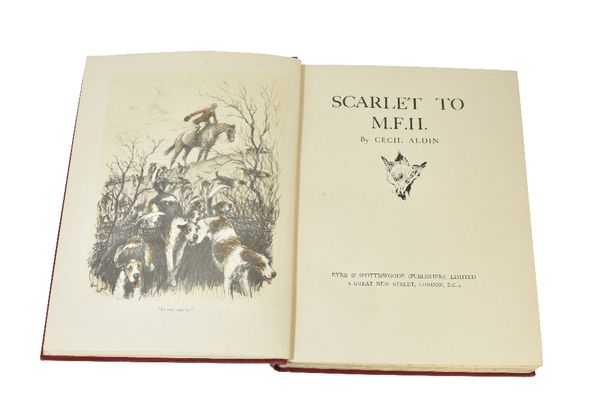 HUNTING BOOKS including "Scarlet to the MFH" by Cecil Aldin