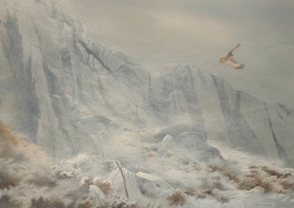 BERRISFORD HILL (19th/20th century) A bird of prey in a snowstorm