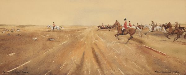 M.S. O'RORKE (20th century) Hunting scene with horses and hounds in full chase