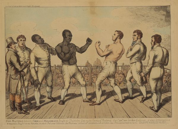 BOXING INTEREST: ATTRIBUTED TO GEORGE CRUIKSHANK (1792-1878) 'THE BATTLE BETWEEN CRIB AND MOLINEAUX'