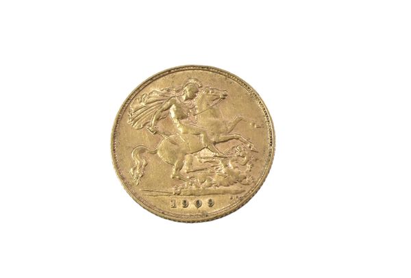 1909 GOLD HALF SOVEREIGN 22ct Gold. 3.98g