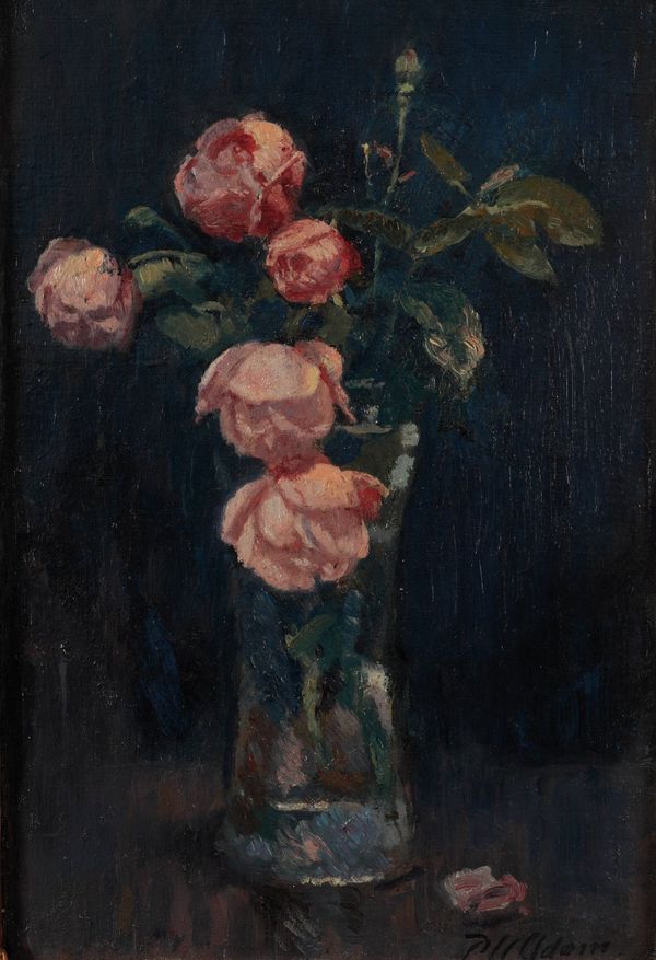 PATRICK WILLIAM ADAM (1854-1929) Still life study of flowers in a glass vase