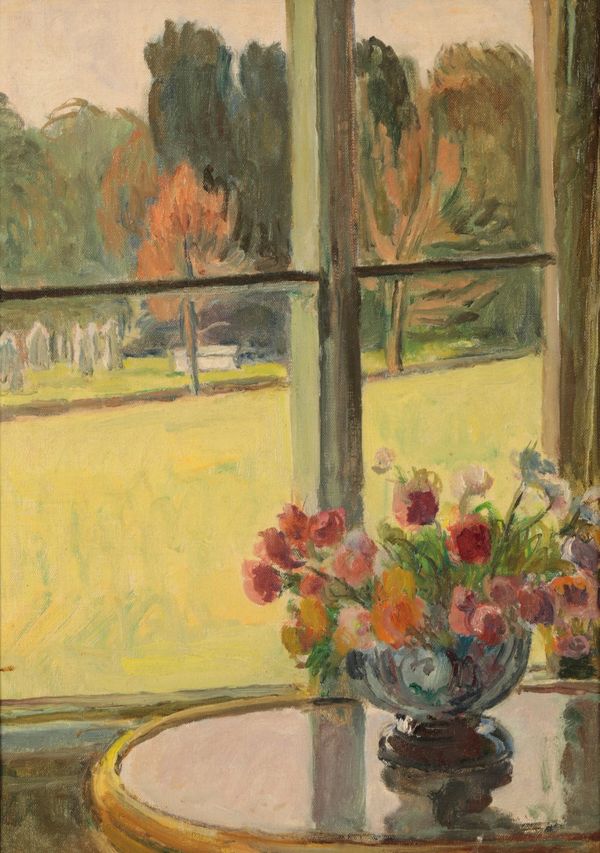*VANESSA BELL (1879-1961) Flowers in a vase by a window