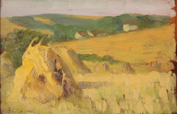 *BLANCHE-AUGUSTINE CAMUS (1884-1968) Haystack in a landscape