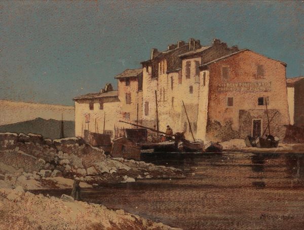 *BERTRAM NICHOLLS (1893-1974) 'Fishing Quarter, Martigues' 