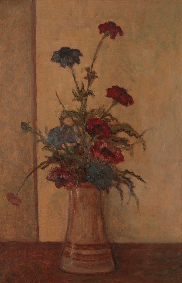 EASTERN EUROPEAN SCHOOL, 20TH CENTURY Pair of still life studies of flowers in vases