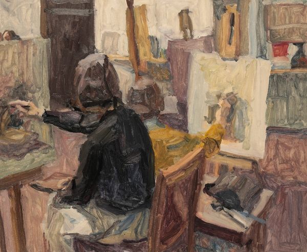 ENGLISH SCHOOL, 20TH CENTURY An artist at her easel