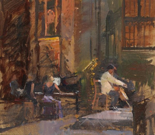 *RICHARD PIKESLEY (b. 1951) Classical musicians in a church or cathedral interior