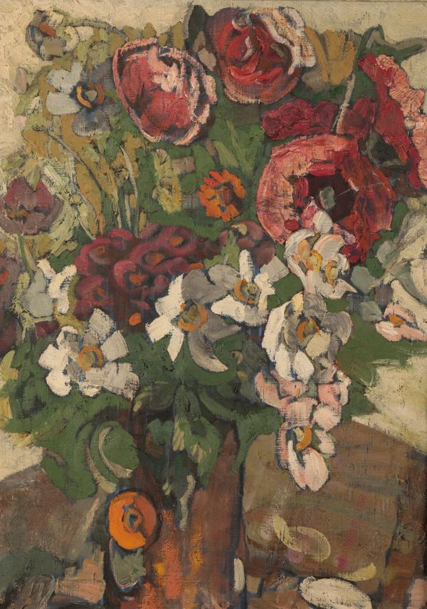 *VLADIMIR POLUNIN (1880-1957) Still life study of flowers in a vase