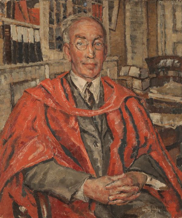 *ELIZABETH VIOLET POLUNIN (1887-1950) A half-length portrait of a man wearing academic regalia