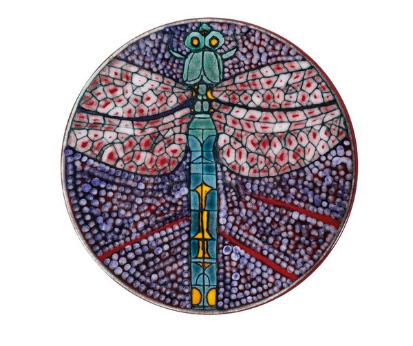 TONY MORRIS FOR POOLE POTTERY STUDIO: A "DRAGONFLY" CHARGER