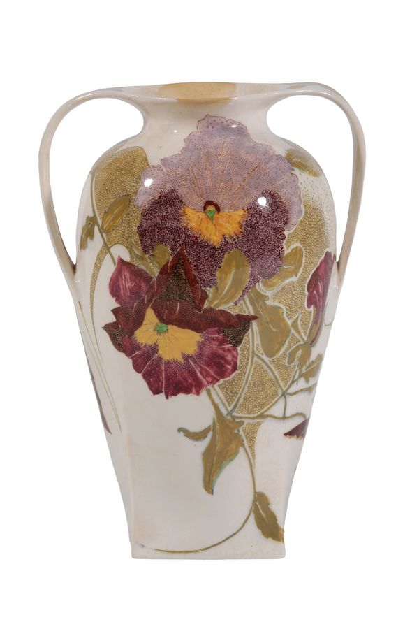 ROZENBURG: A DEN HAAG EGG-SHELL PORCELAIN TWO-HANDLED VASE