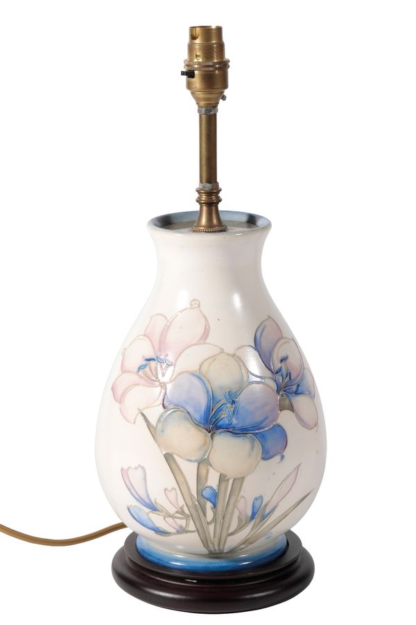 MOORCROFT: AN "ORCHID" TABLE LAMP BASE