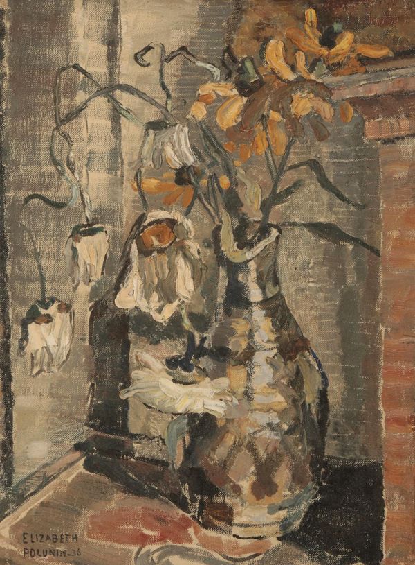 *ELIZABETH VIOLET POLUNIN (1887-1950) Still life study of dead flowers in a vase