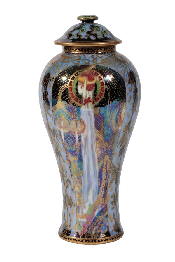 DAISY MAKEIG-JONES FOR WEDGWOOD: A "FAIRYLAND LUSTRE" VASE AND COVER