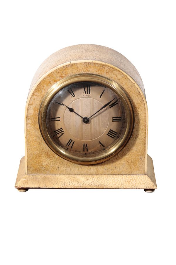 ASPREY: AN ART DECO SHAGREEN MANTLE CLOCK