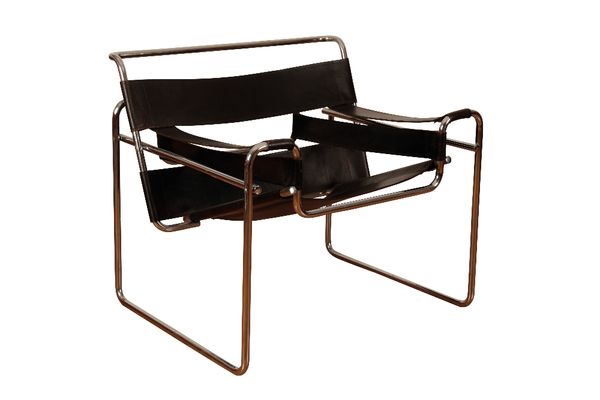 *AFTER MARCEL BREUER: A "WASSILY" CHROME ARMCHAIR