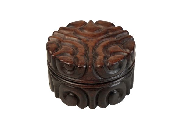 CARVED ZITAN 'TIXI' BOX AND COVER, QING DYNASTY