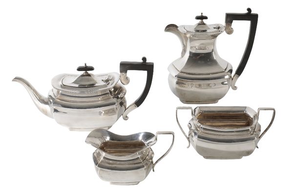 MATCHED FOUR-PIECE SILVER TEA SET