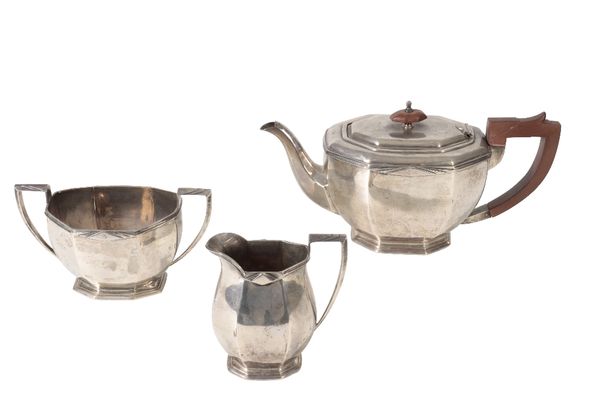 HALLMARKED SILVER THREE PIECE TEA SET