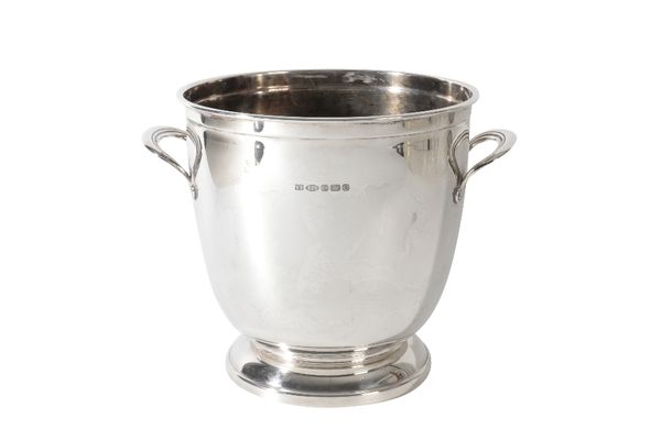 SILVER TWO-HANDLED WINE COOLER