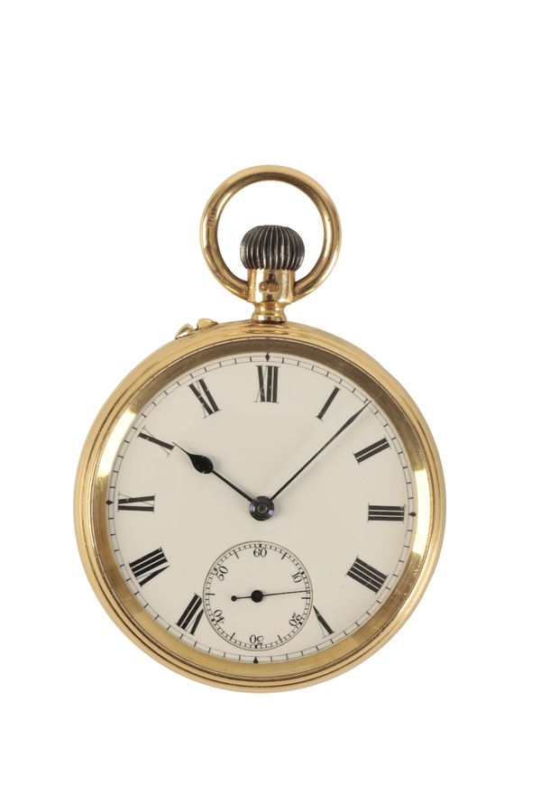 18CT GOLD GENTLEMAN'S OPEN-FACED POCKET WATCH