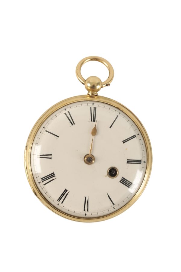 GEORGE VAUGHAN OF LONDON: 18CT GOLD OPEN FACED POCKET WATCH