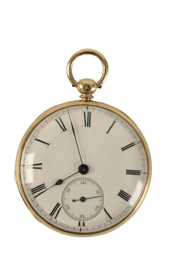 18CT GOLD GENTLEMAN'S OPEN-FACED POCKET WATCH