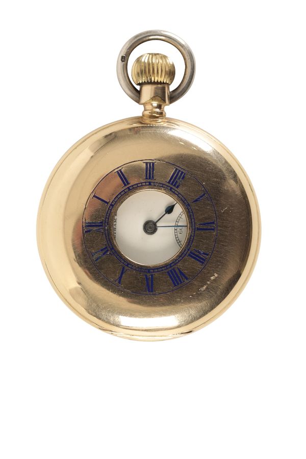 WALTHAM GOLD-PLATED GENTLEMAN'S HALF-HUNTER POCKET WATCH