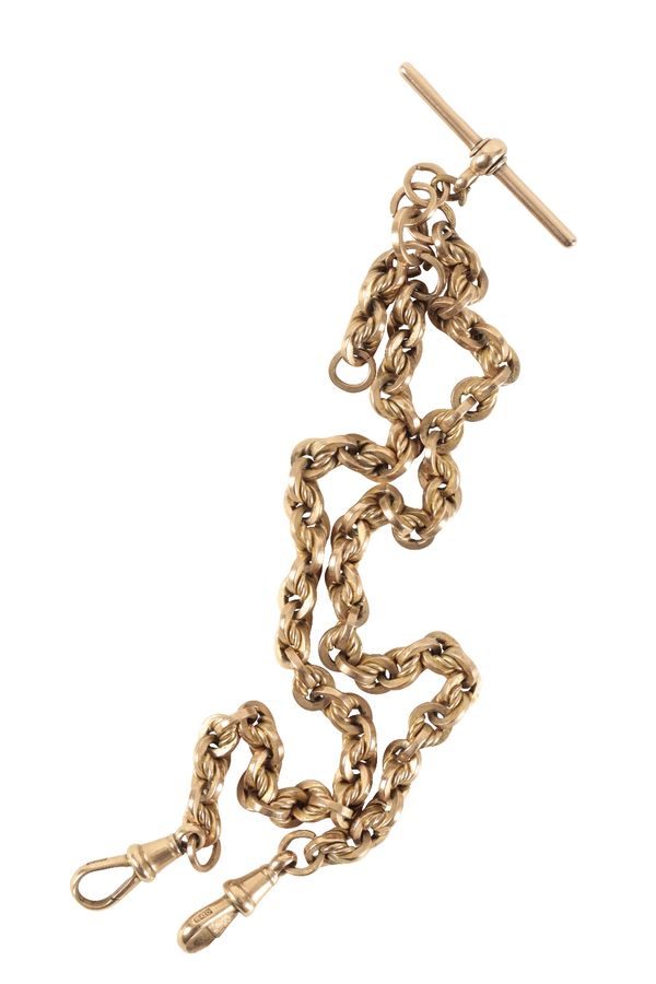 9CT GOLD POCKET WATCH CHAIN-LINK ALBERT CHAIN