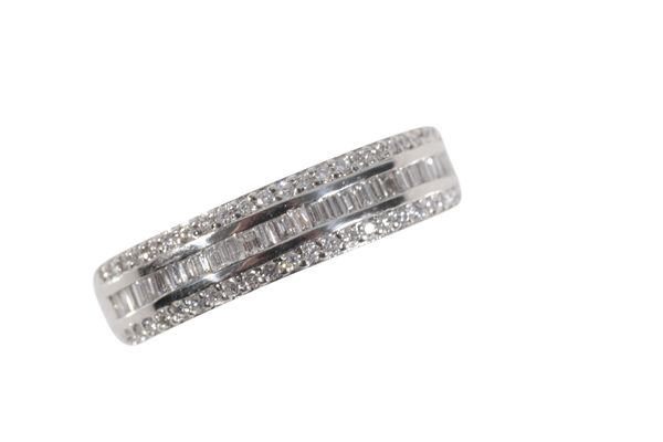 A PLATINUM AND DIAMOND RING