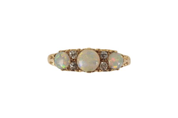 EDWARDIAN 18 CARAT GOLD OPAL AND DIAMOND RING