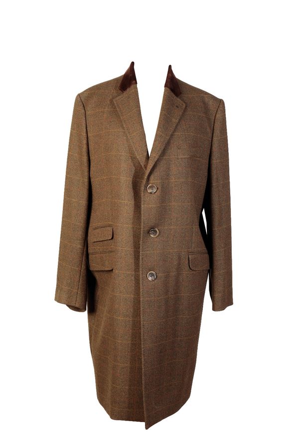 ROBERT NOBLE GENTLEMANS OVERCOAT IN GREEN & BROWN TWEED