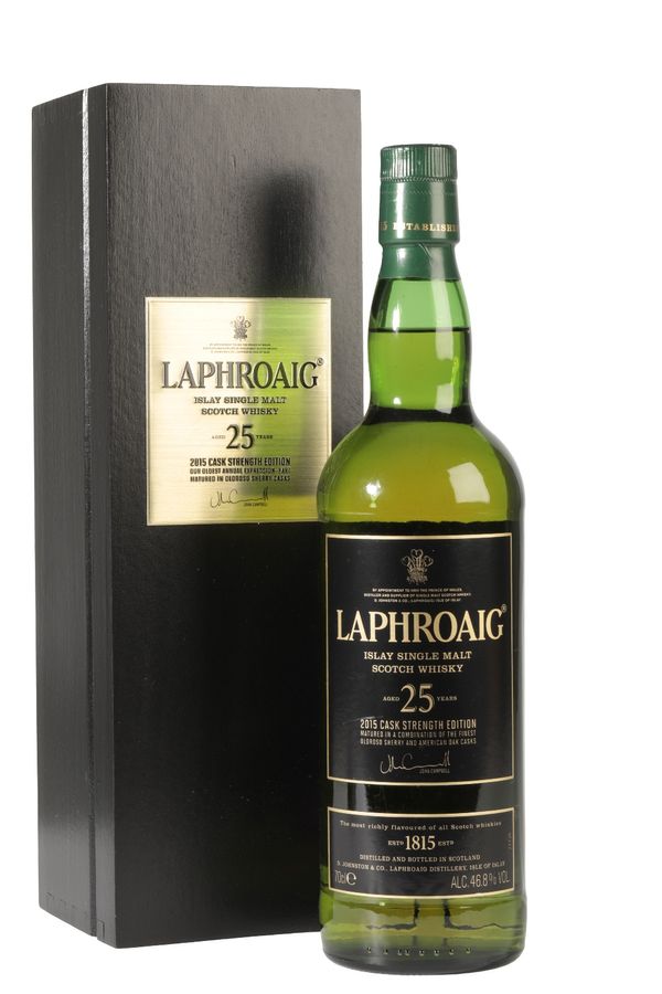 LAPHROAIG SINGLE MALT SCOTCH WHISKY, 25 YEAR OLD CASK STRENGTH, 2015 EDITION